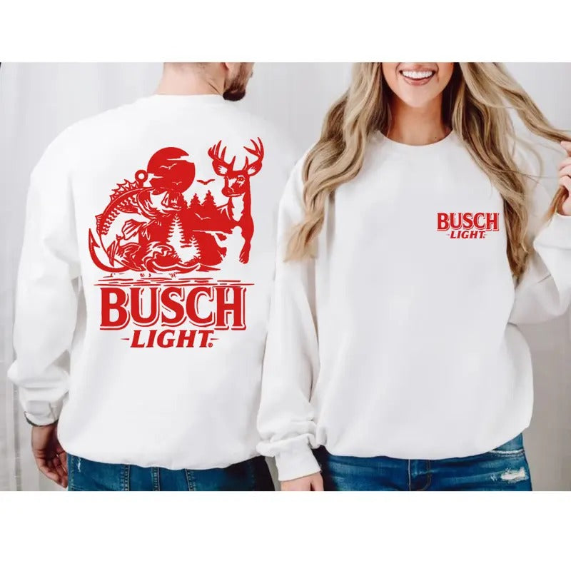 Busch Light Summer Hunting Sweatshirt - Unisex Long Sleeve Casual Men's & Women's Hoodie & Sweater