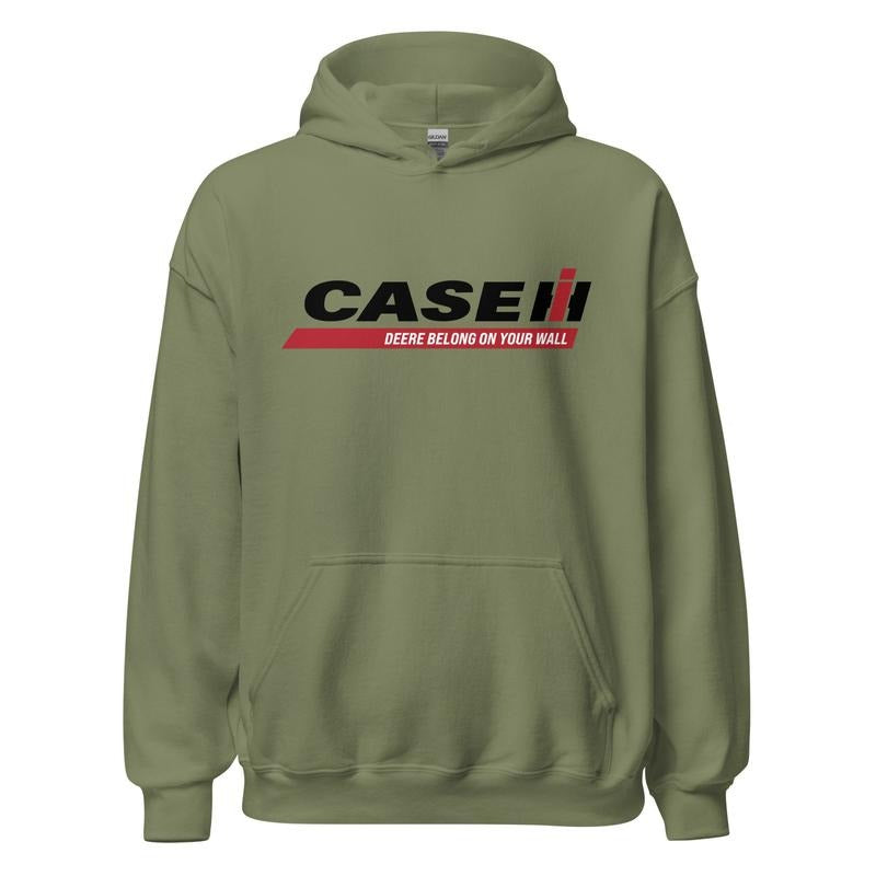 CASE IH Hoodie DRG | Deere Belong on Your Wall Hoodie DRG | International Harvester Hoodie | Farmall Hoodie | Case IH Hoodie Cotton Menswear Pocket Shirt