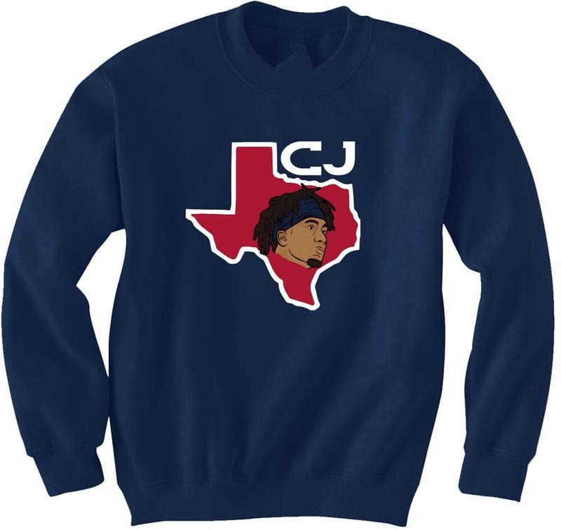 CJ Stroud Houston Texans Texas Outline Sweatshirt