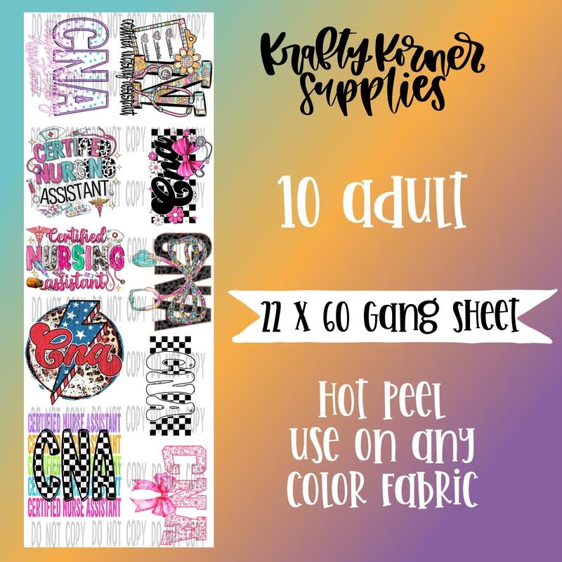 CNA DTF Transfer Gang Sheet, 22 x 60