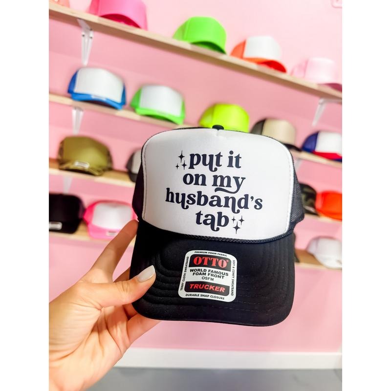 CUSTOM COLOR HUSBAND'S TAB TRUCKER HAT