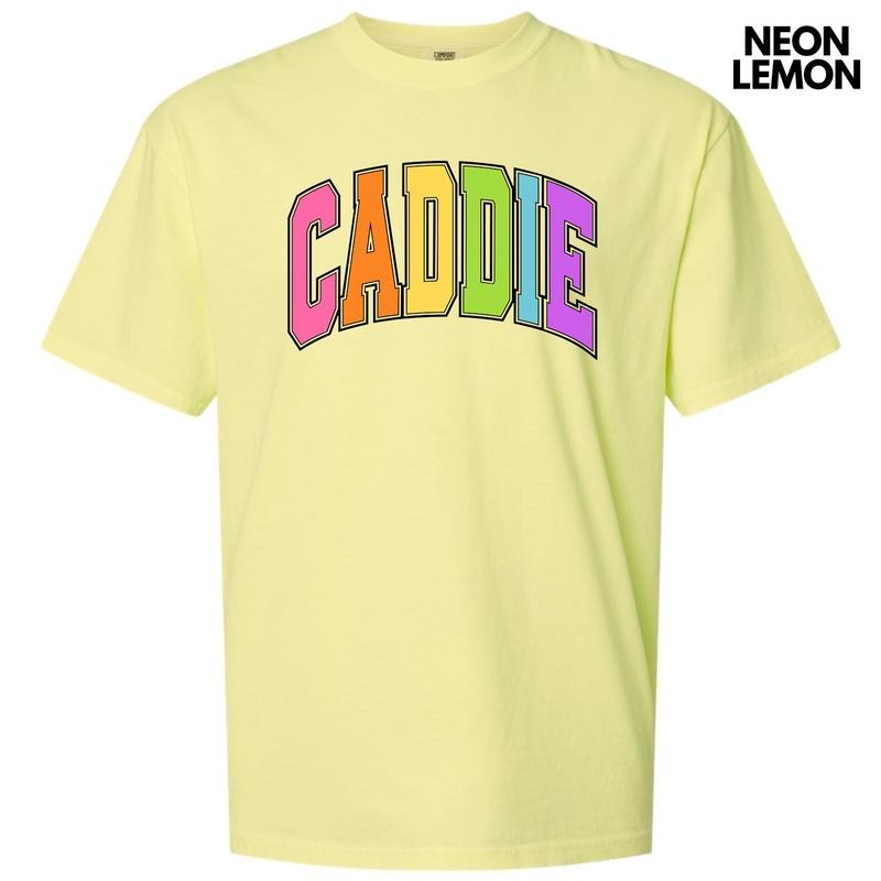 Caddie Varsity Letter Comfort Colors T-Shirt 'NLB'
