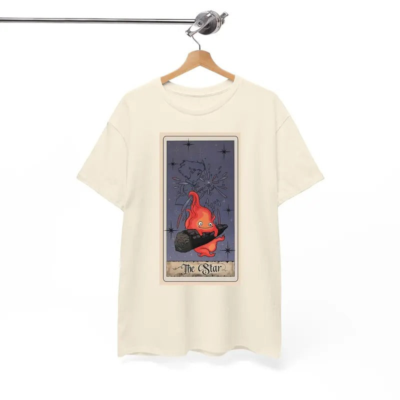 Calcifer Tarot Card Tshirt, Howls Moving Castle Tshirt, Howl And Sophie, Anime