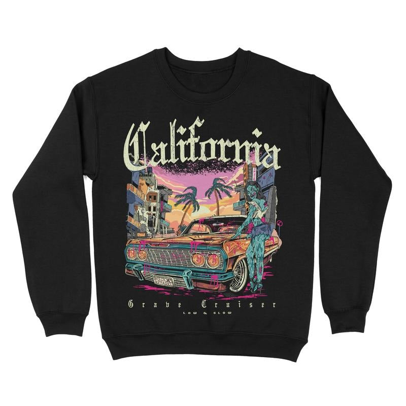 California Low Rider Fleece Crewneck Sweatshirt Graphic