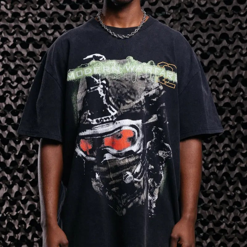 Call Of Duty Modern Warfare 2 T-Shirt Vintage Casual Fabric Menswear Womenswear Streetwear Crewneck Cotton