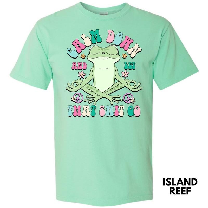 Calm Down Froggy Comfort Colors T-Shirt 'NLB'
