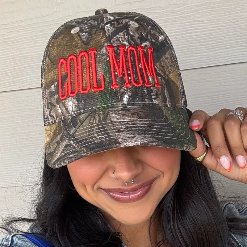 Camo 'Cool Mom' 3D Embroidery Trucker Hat