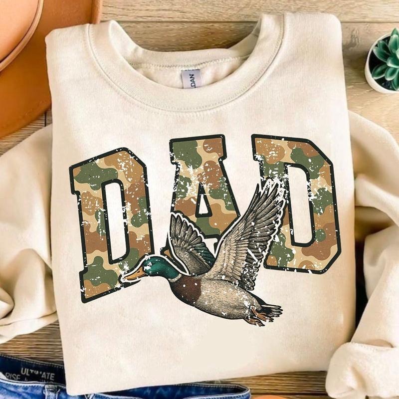 Camo Dad Shirt, Father's Day png, Camo Flying Duck Shirt, Duck Hunting Shirt, Dad shirt , Hunting Shirt