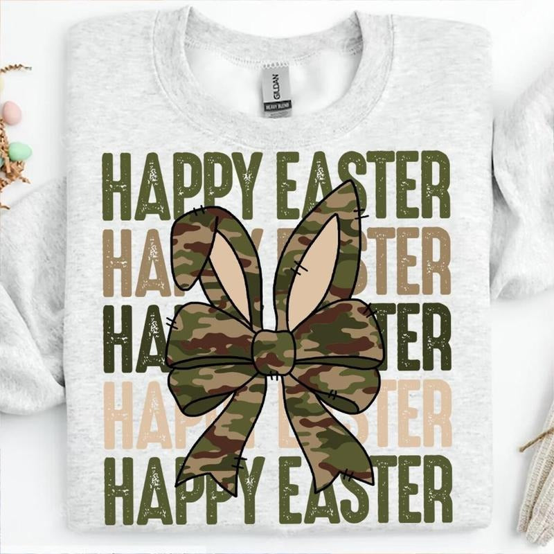 Camo Easter DTF Transfers - THIS IS NOT A SHIRT