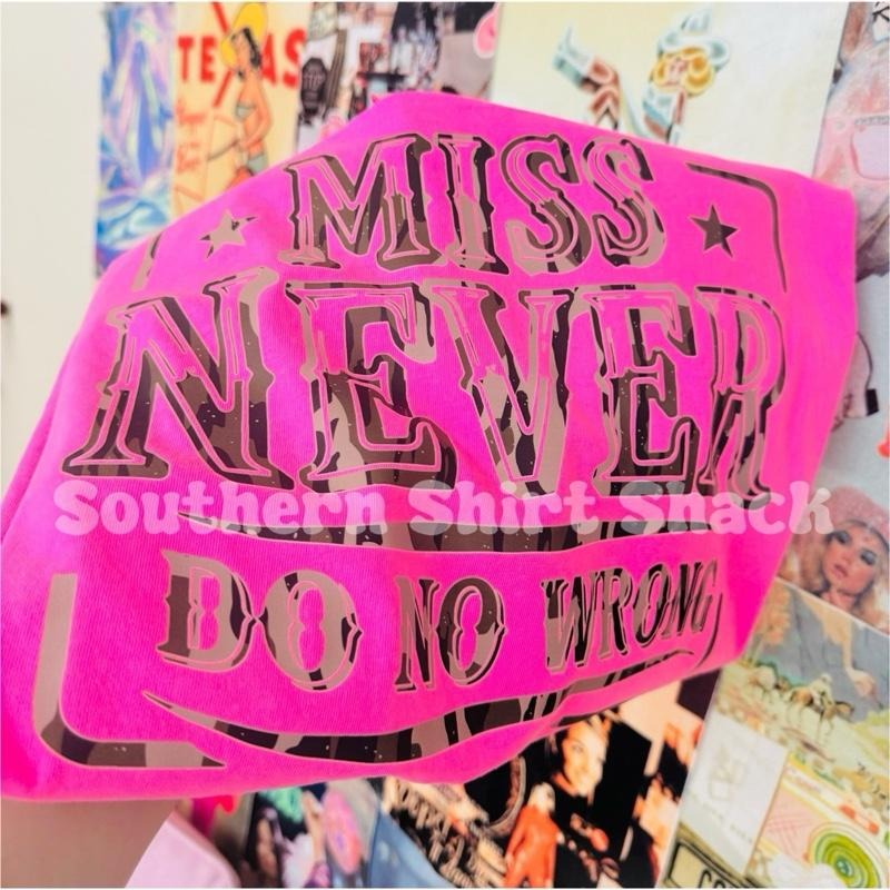 Camo Miss Never Do No Wrong T shirt | Neon Pink comfort colors t shirt | Camo Shirt | Country Music T shirt