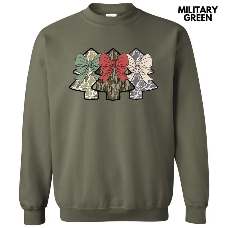 Camo Trio Christmas Trees Sweatshirt 'NLB'