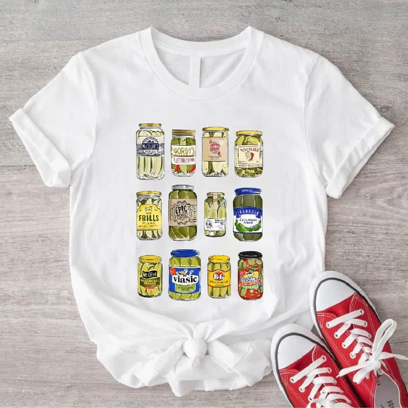 Canned Pickles Shirt, Pickles T-Shirt, Unisex Pickles Lover Gift Tee, Canning Season Short Sleeve, Dill Pickle Shirt, Vintage Jars Tee.