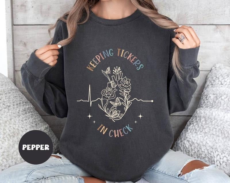 Cardiologist Comfort Colors Sweatshirt, Cardiac Sonographer, Cardiac Nurse, CVICU Gift Womenswear Everyday