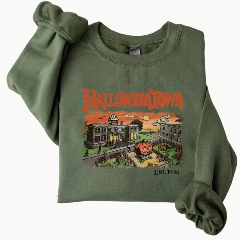 Cat Halloween Sweatshirt, Ghost Cat Halloween Sweater, Halloween Cat Cat Lover Sweatshirt, Black Cat Spooky Season Unisex Sweatshirt Crewneck Classic