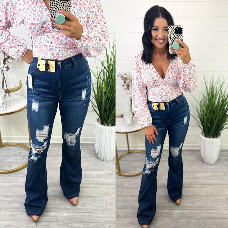 Catch A Break High Waisted Flare Jeans
