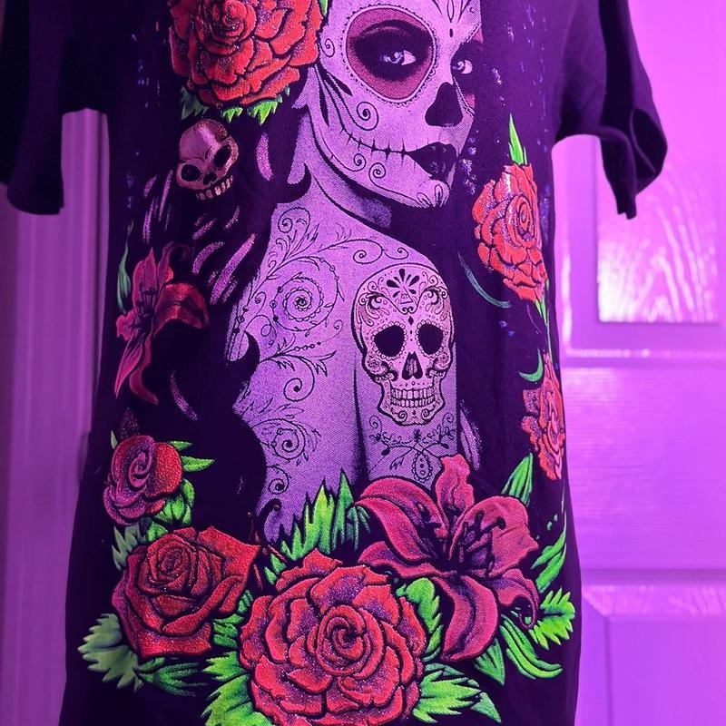 Catrina flores Tee Cotton Casual Black