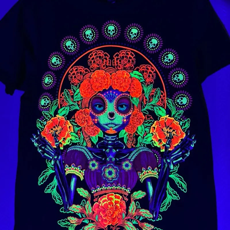 Catrina magica T-shirt for Halloween Tshirt Menswear Top Crewneck