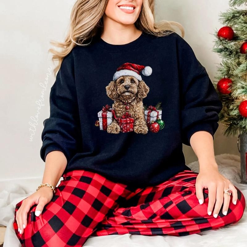 Cavapoo Dog Christmas Crewneck Sweatshirt Groomers Vets and Breed Lovers Christmas Cavapoo Gift
