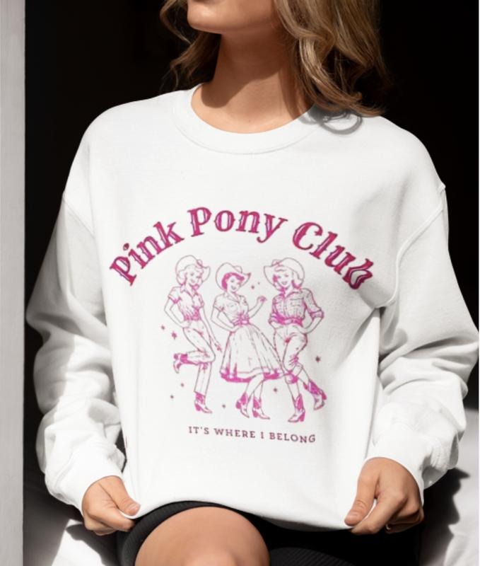 Chappell Roan Pink Pony Club Sweatshirt, Chappell Roan Sweater, It's Where I Belong Sweatshirt, Cotton Round Neck Tee, Unisex T-shirt for Women, Full Color, Womenswear Hoodie Tops