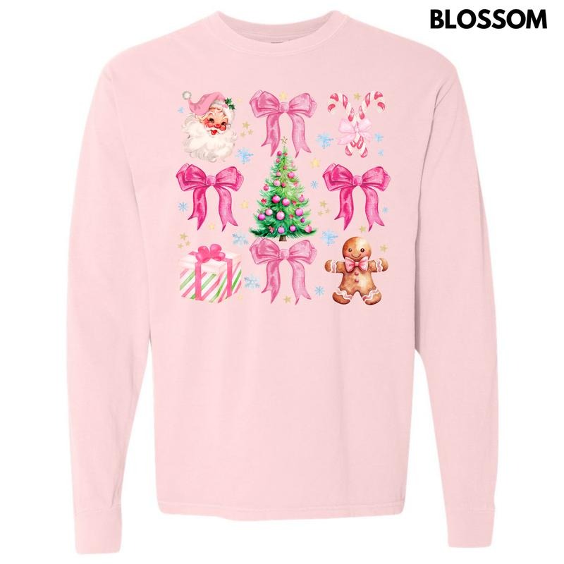 Charming Christmas Collage Long Sleeve Comfort Colors T-Shirt 'NLB'