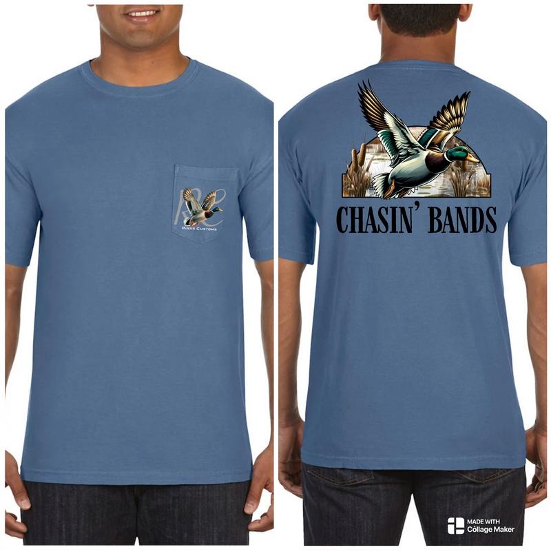 Chasing Bands Pocket T-Shirt Casual Cotton