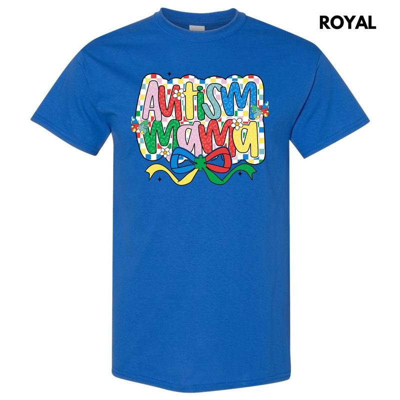 Checker Autism Mama Gildan Short Sleeve T-Shirt 'NLB'