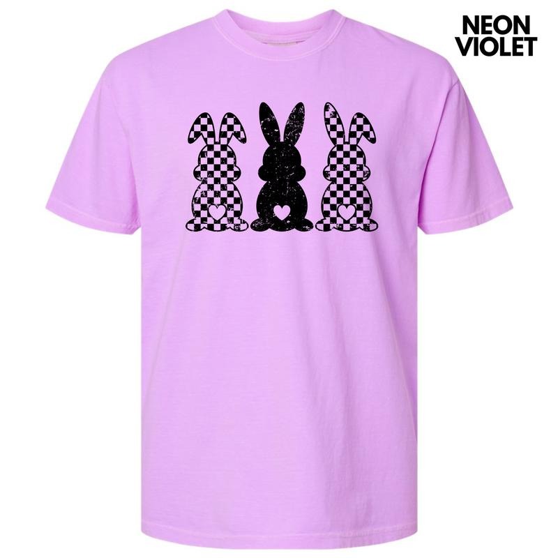 Checker Bunny Trio Comfort Colors T-Shirt 'NLB'