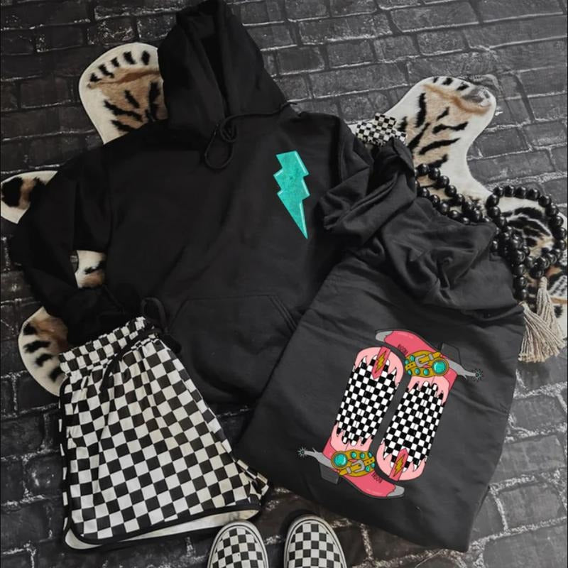 Checkered Boots Hoodie, Boot crewneck Sweatshirt for women, western outfits women, western clothing stuff for women, country girl clothes hoodies