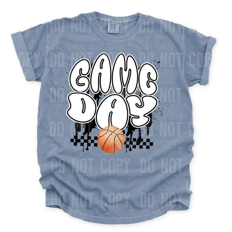 Checkered Game Day Basketball DTF Transfers - THIS IS NOT A SHIRT
