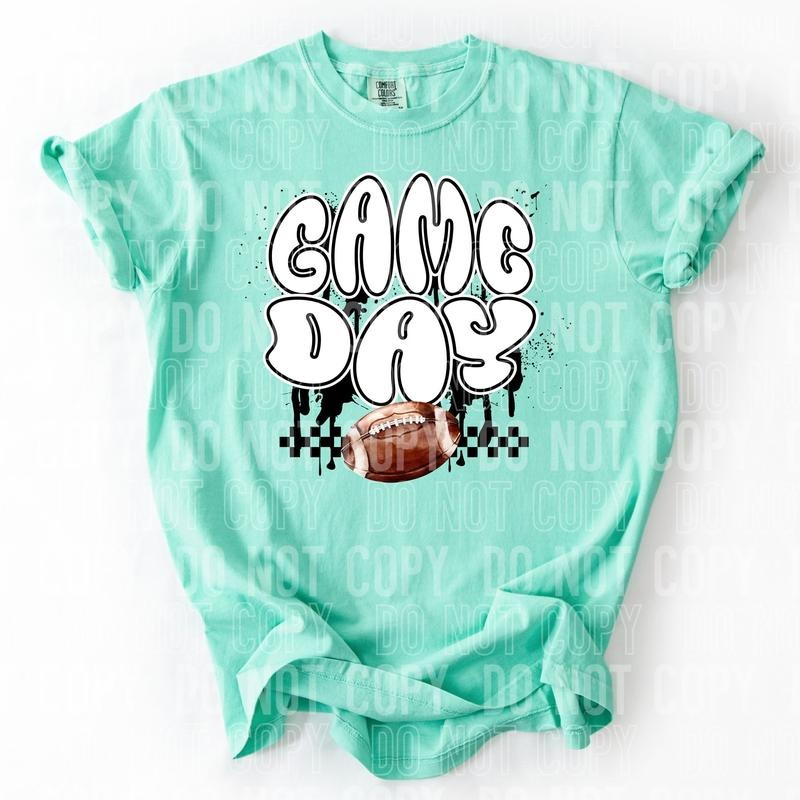 Checkered Game Day Football DTF Transfers - THIS IS NOT A SHIRT