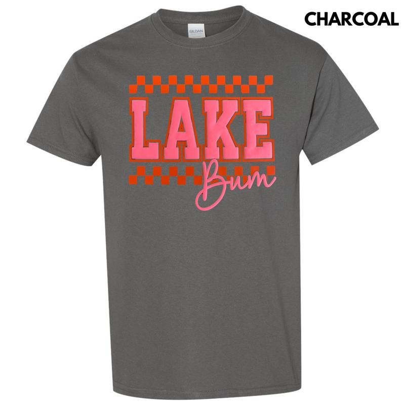 Checkered Lake Bum Puff Gildan Short Sleeve T-Shirt