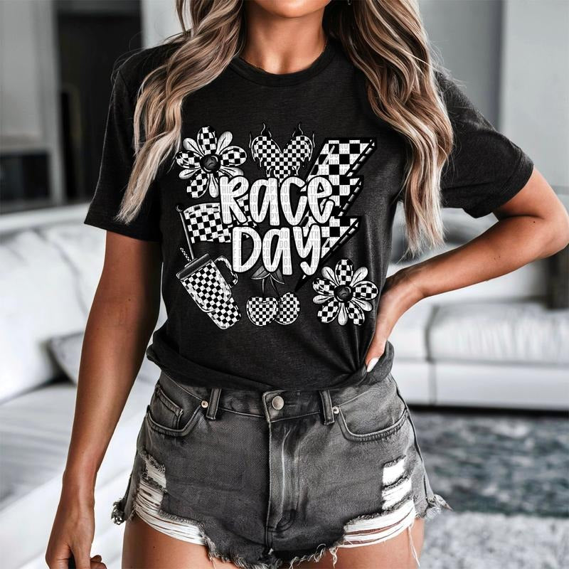 Checkered Race Day DTF Transfers - THIS IS NOT A SHIRT