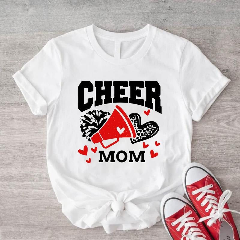 Cheer Mom Shirt, Cheerleader T-shirt, Sport Team Support Tee For Mama, Cheerleading Tee, Coach Mother Birthday Gift Tee.