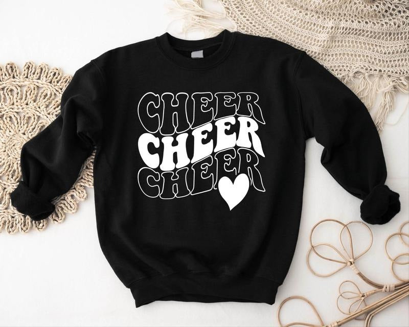 Cheer Sweatshirt, Cheerleading Sweater, Matching Cheer Squad, Sport Team Support Hoodie, Cheerleader Sweater, Cheer Mom Gift Long Sleeve.
