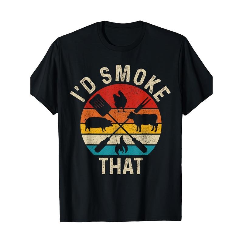 Chef Butcher BBQ, I'll Smoke That Funny Father's Day Vintage T-Shirt 100% Cotton - 180g made in usa