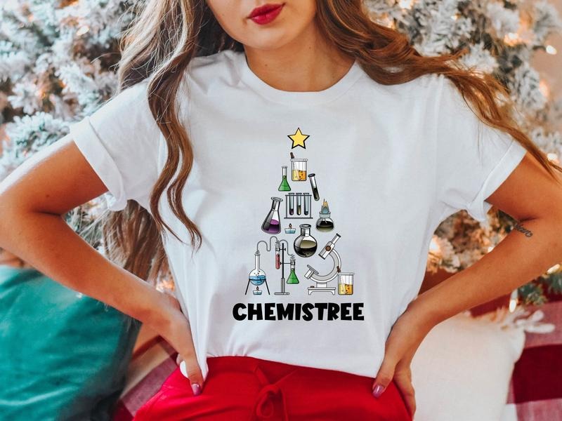 Chemistree Shirt, Chemistry Teacher Christmas T-Shirt, Chemical Teacher X-mas Party Tee, Science Student Holiday Gift Shirt.