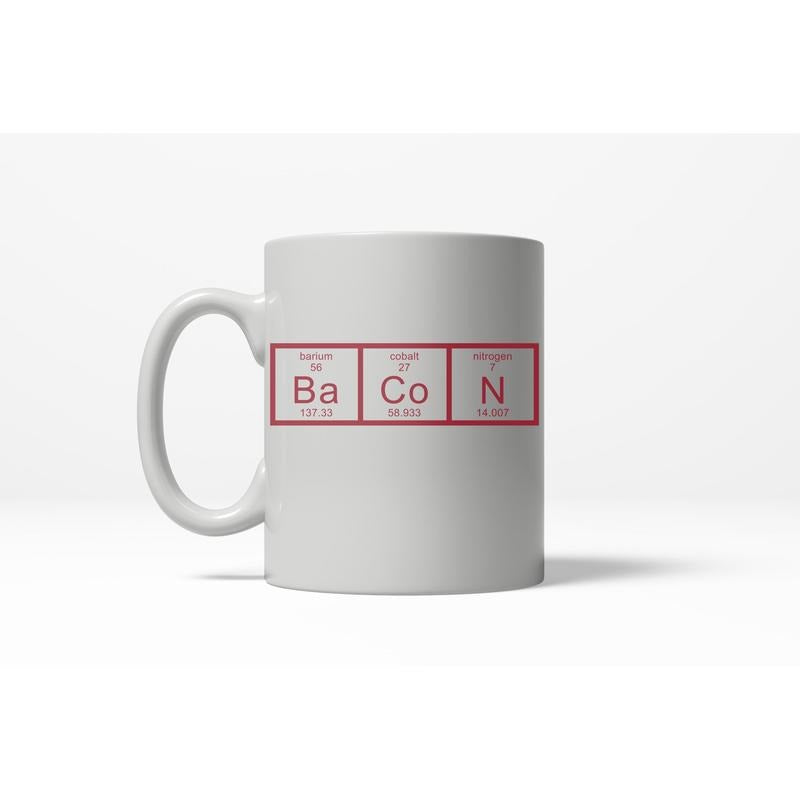 Chemistry of Bacon Funny Science Breakfast Ceramic Coffee Drinking Mug 11oz Cup Funny Coffee Mugs Ceramic Printed Drinkware Cup