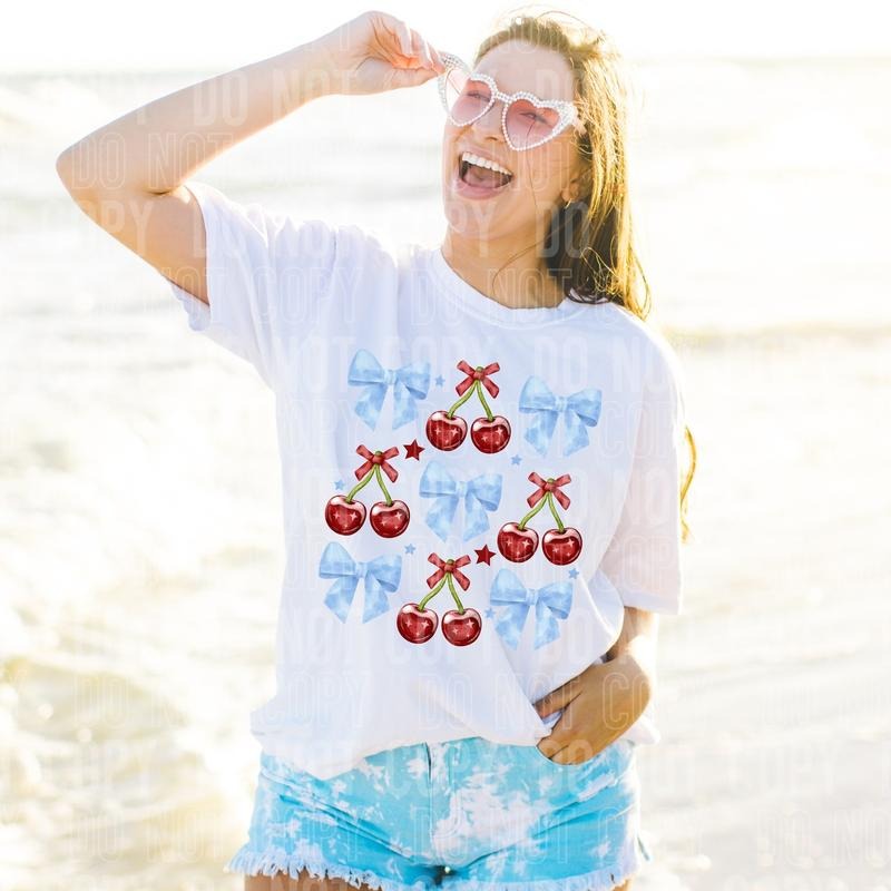 Bows/Cherries DTF Transfers - THIS IS NOT A SHIRT