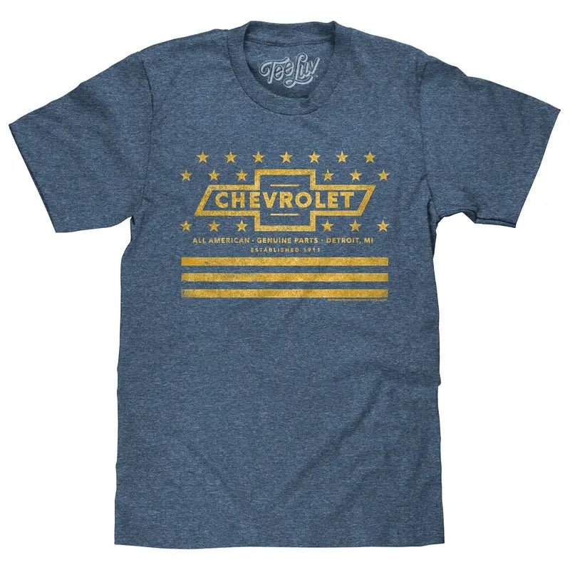 Chevrolet Yellow Stars & Stripes T-Shirt - Gray