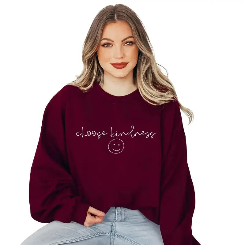 Choose Kindness Sweatshirt, Retro Teacher Shirt, Positive Affirmation Mom Tee, Kindness Shirt, Retro Graphic Kindness Spring Sweaters Crewneck Love Women Womenswear