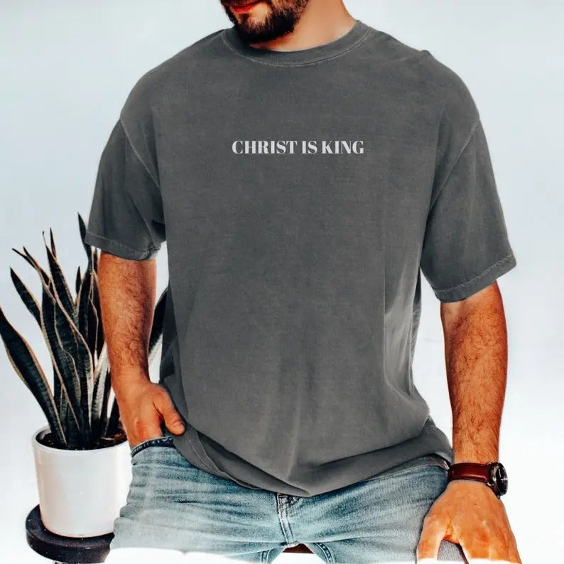 Christ is King graphic tee, Jesus Classic Shirt, Jesus Faith Bible Verse Classic Unisex T-shirt Cotton Menswear Top Casual Streetwear