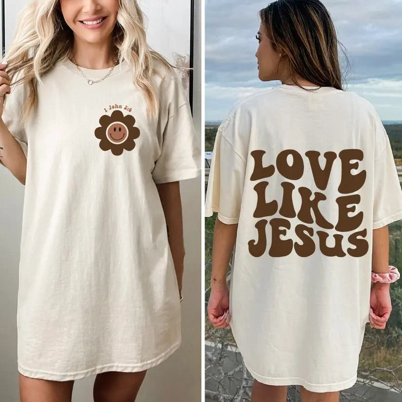 Christian Love Like Jesus Religious Hooded Bible Verse Groovy Christian Woman Gifts