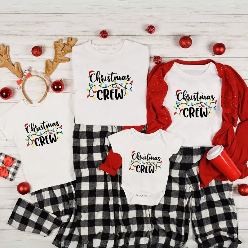 Christmas Crew Shirt, Christmas Family Matching Graphic Tee, Besties Holiday Matching T-shirt, Christmas Gifts