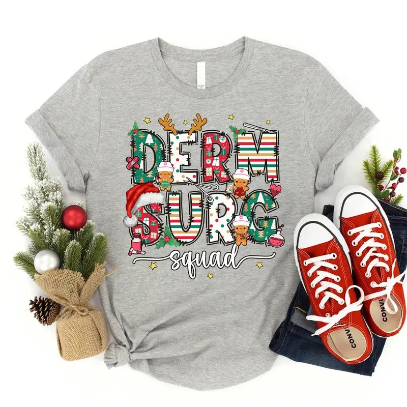 Christmas Dermatologic Surgery T-shirt, Derm Surg Shirt, Medical Surgical Tee, Christmas Nurse Shirt