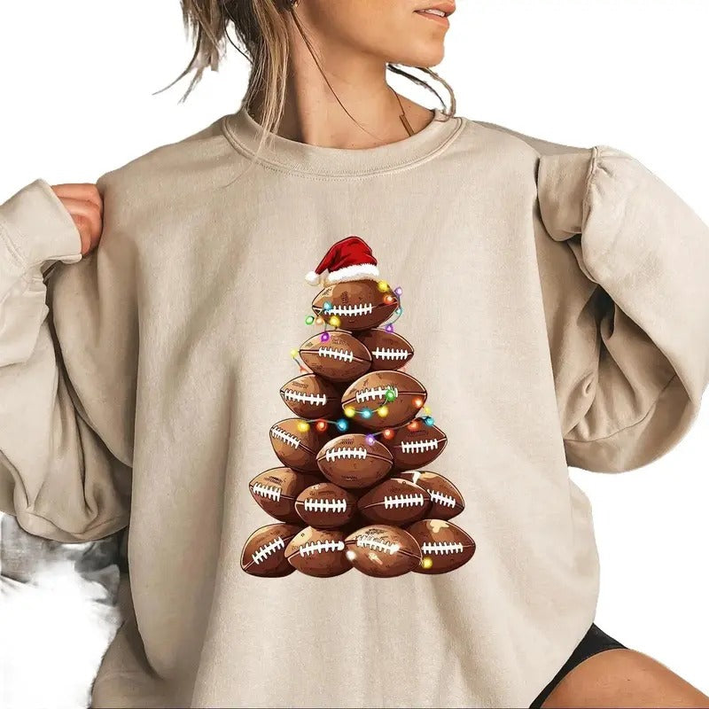 Christmas Football Sweatshirt, Football Mom Sweatshirt, Mom Christmas Football Sweater