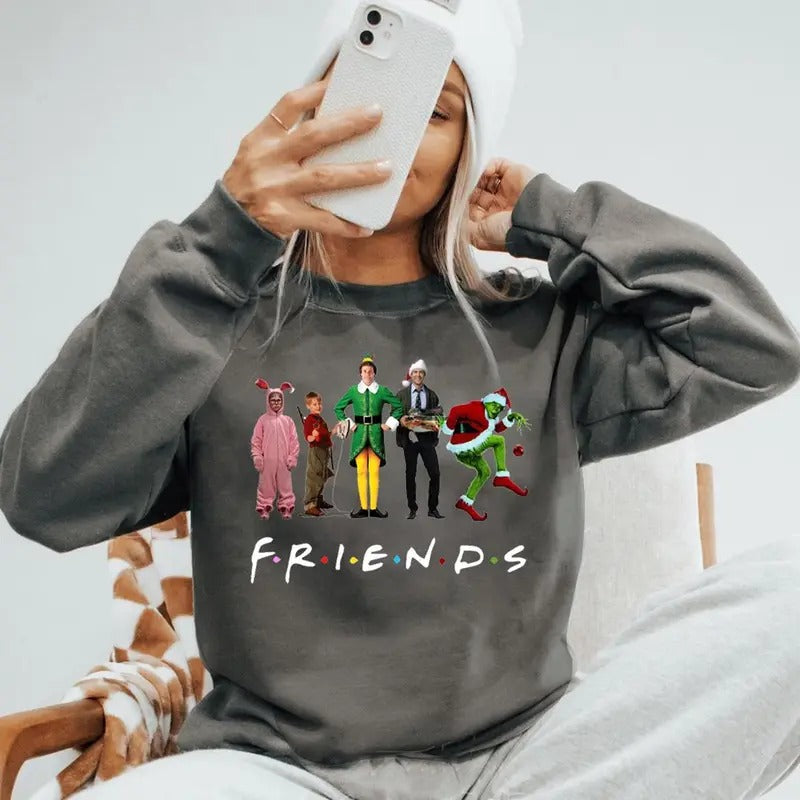 Christmas Movies Friends Tshirt, Grinchmas Kevin Christmas Friends Vintage Christmas, A Christmas Story Christmas Movies T-Shirt Friends Christmas Shirt