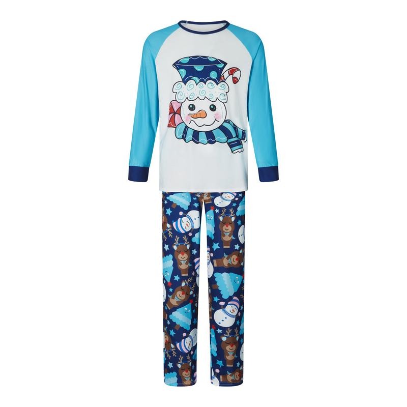 Christmas Pajamas for Women, Long Sleeve Snowman Print Tops + Pants Set Sleepwear Loungewear