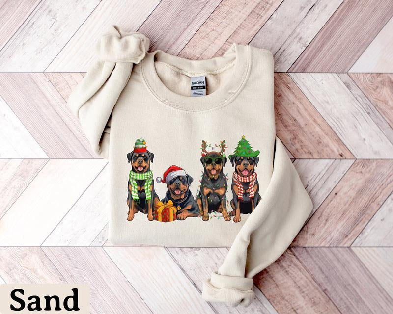 Christmas Rottweiler Sweater, Rottweiler Christmas Shirt, Dog Lover Gift, Christmas Crewneck, Holiday Sweater, Rottweiler Dog Mom Shirt,Xmas