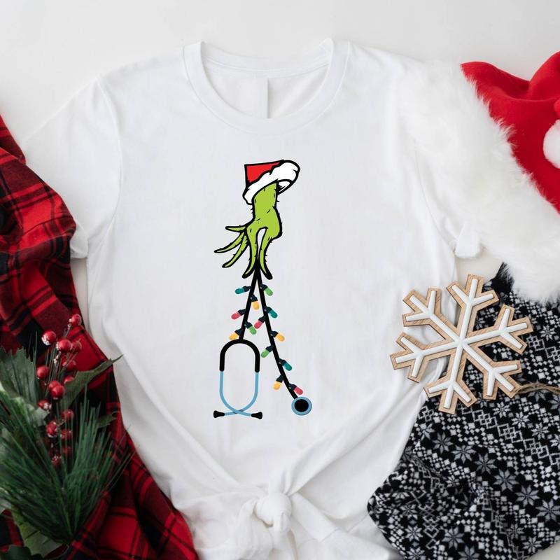 Christmas Stethoscope Shirt, Matching Hospital Staff Doctor T-Shirt, Nurse X-mas Party Gift Tee, Nursing School Tee, Doctor Life Holiday Shirt.