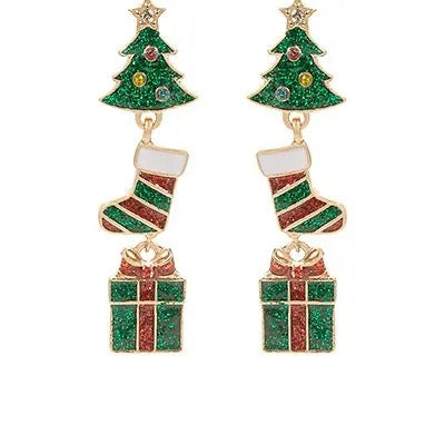 Christmas Theme Glitter Earrings